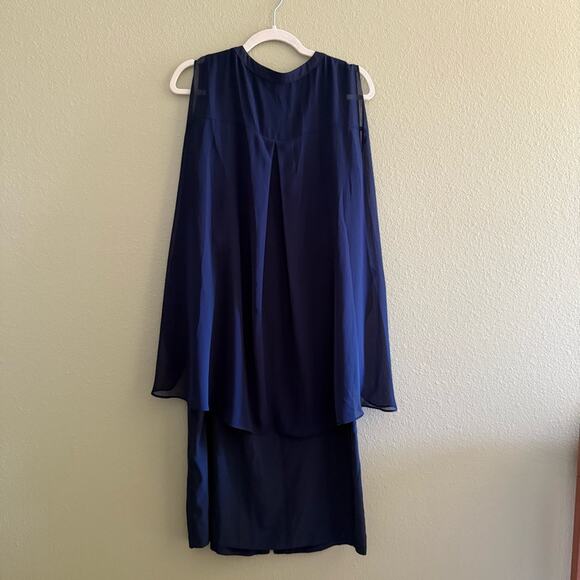 Kai-aakmann Cape Dress in Navy Size L - Picture 4 of 4